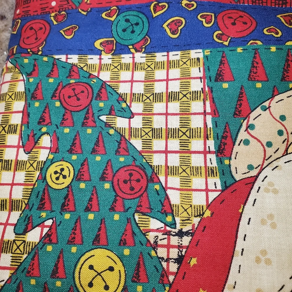 Vintage Cotton Padded Patchwork St Nicholas Santa Christmas Holiday 19